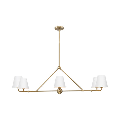 Xavier Linear Pendant Light in Vibrant Gold/White (2-Light).