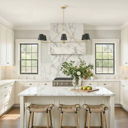 Xavier Linear Pendant Light in kitchen.