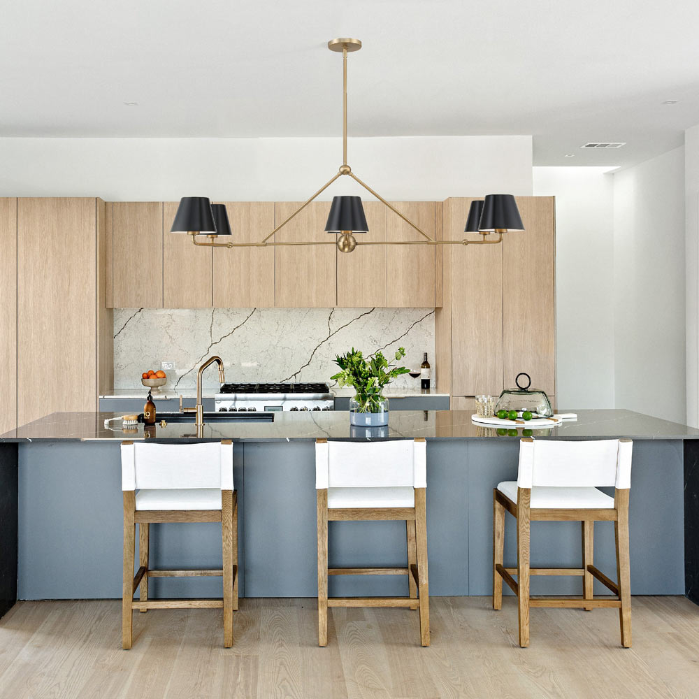 Xavier Linear Pendant Light in dining room.