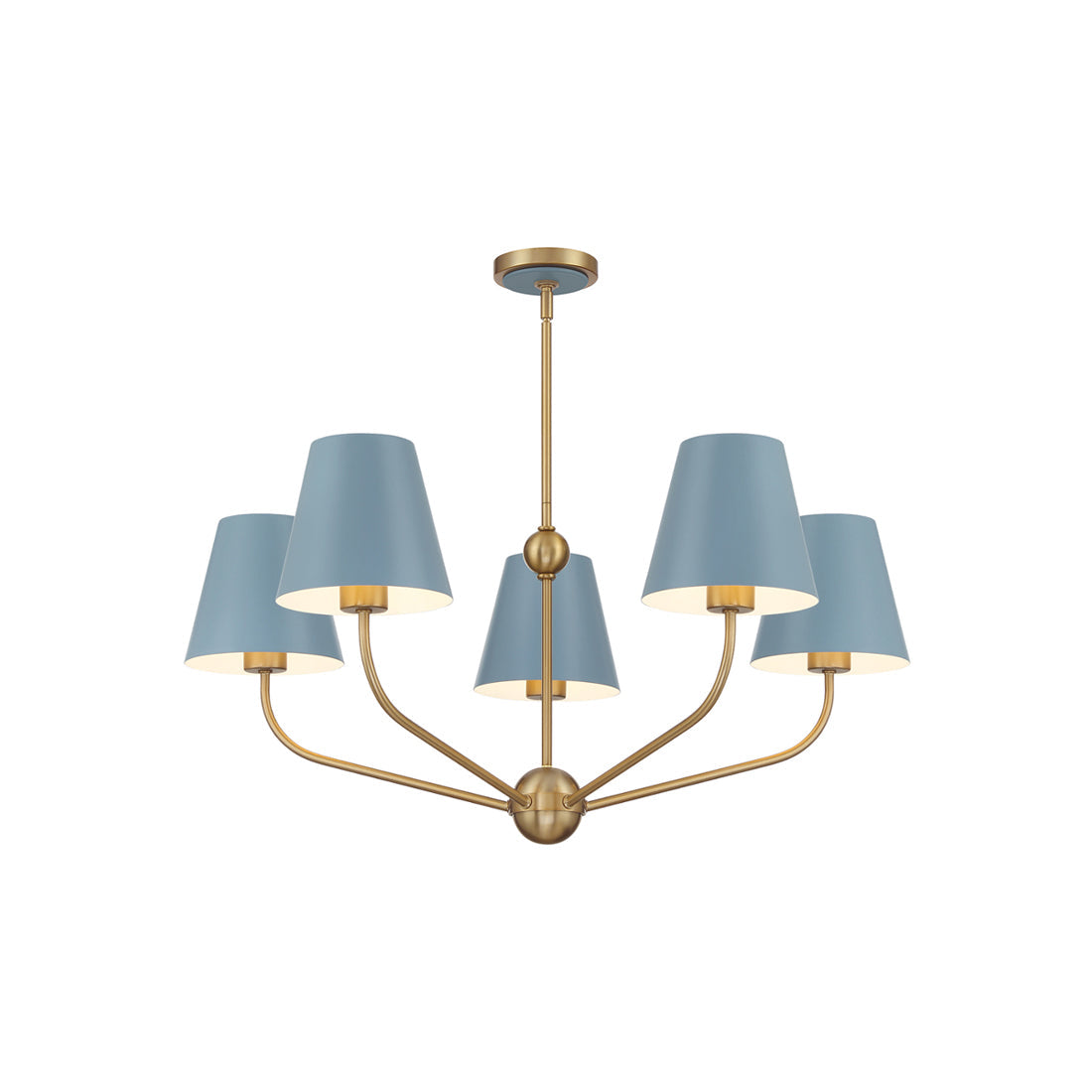 Xavier Multi Light Chandelier in Blue (28-Inch).