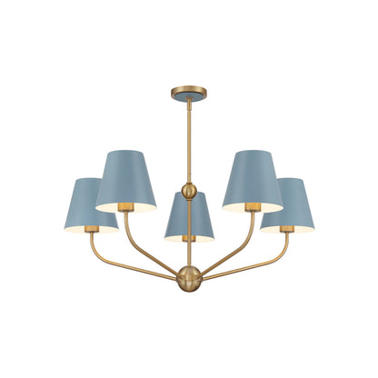 Xavier Multi Light Chandelier in Blue (28-Inch).