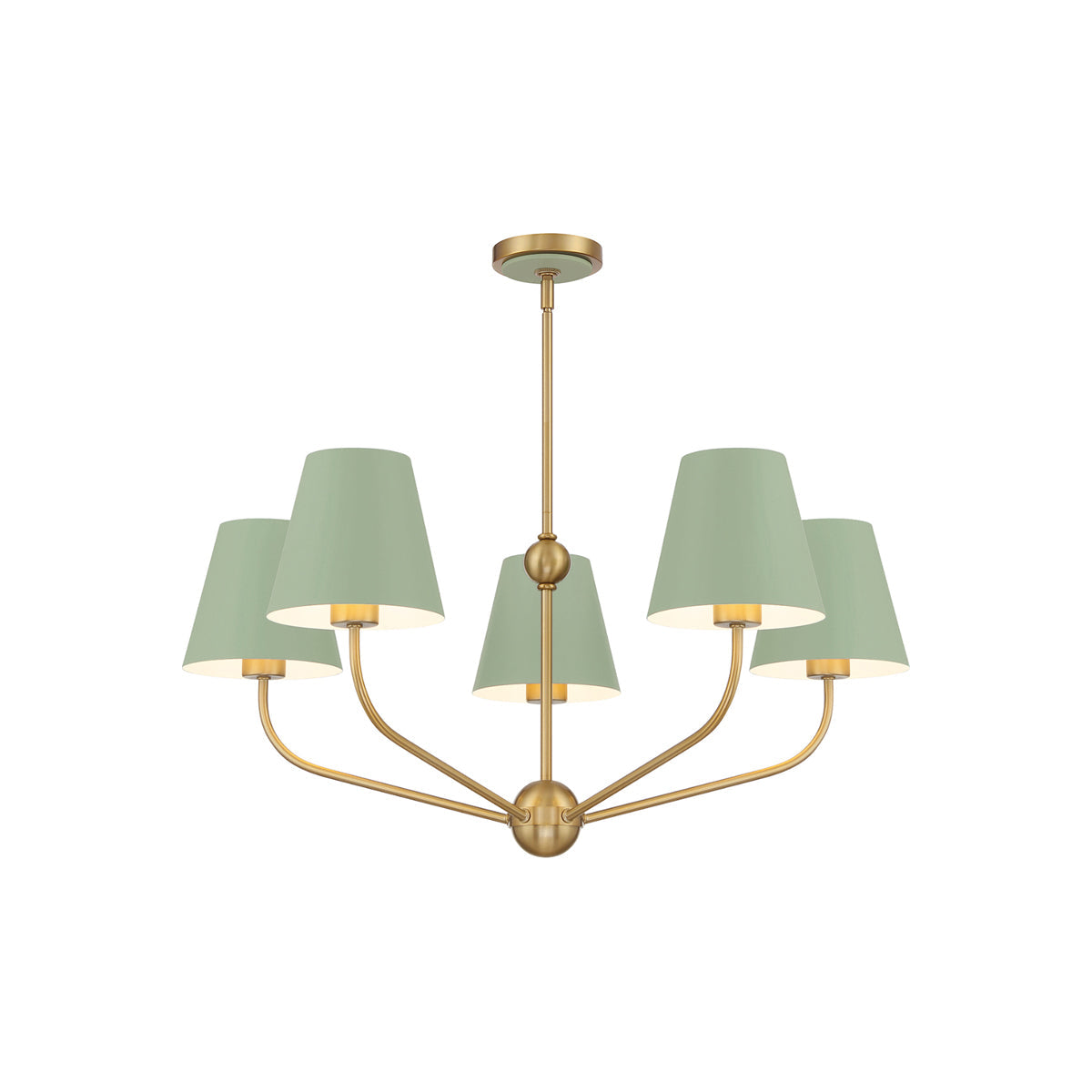 Xavier Multi Light Chandelier in Green (28-Inch).