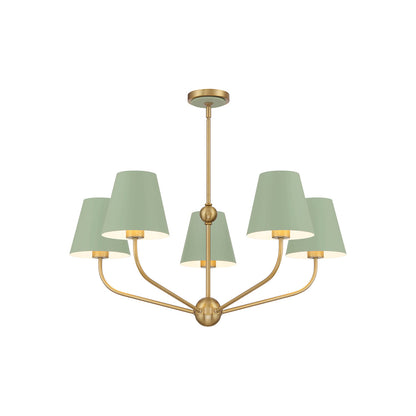 Xavier Multi Light Chandelier in Green (28-Inch).