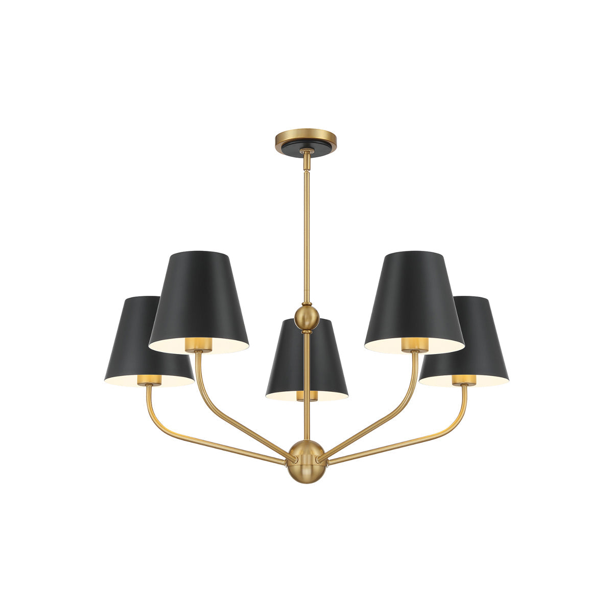 Xavier Multi Light Chandelier in Matte Black (28-Inch).
