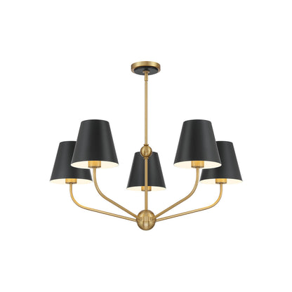 Xavier Multi Light Chandelier in Matte Black (28-Inch).
