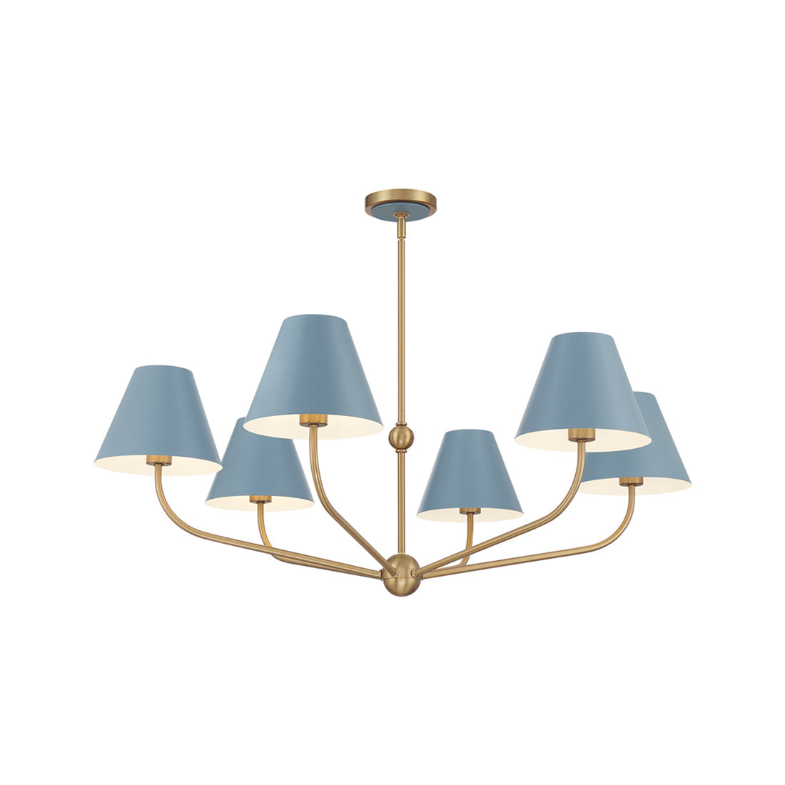 Xavier Multi Light Chandelier in Blue (40-Inch).