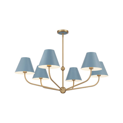 Xavier Multi Light Chandelier in Blue (40-Inch).