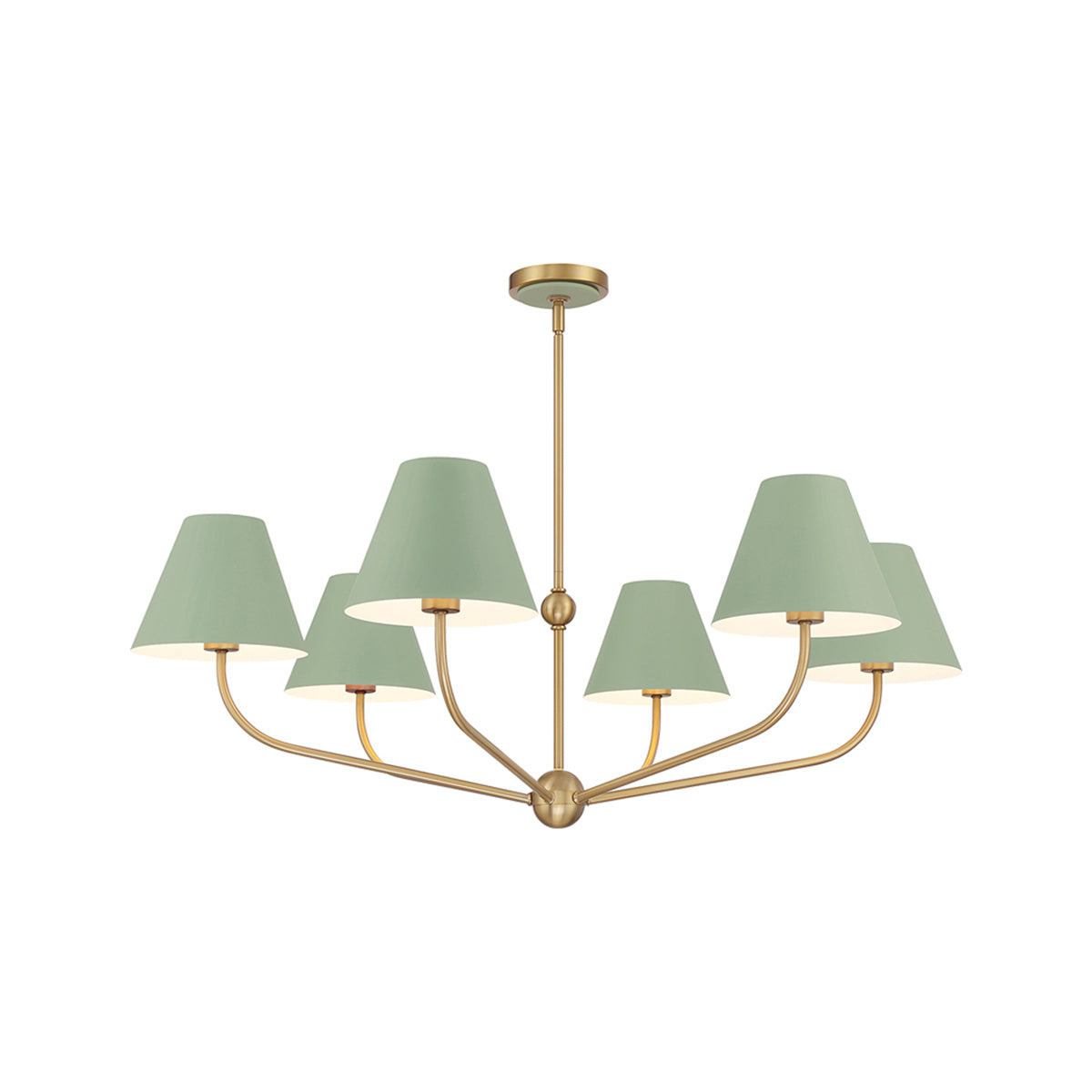 Xavier Multi Light Chandelier in Green (40-Inch).