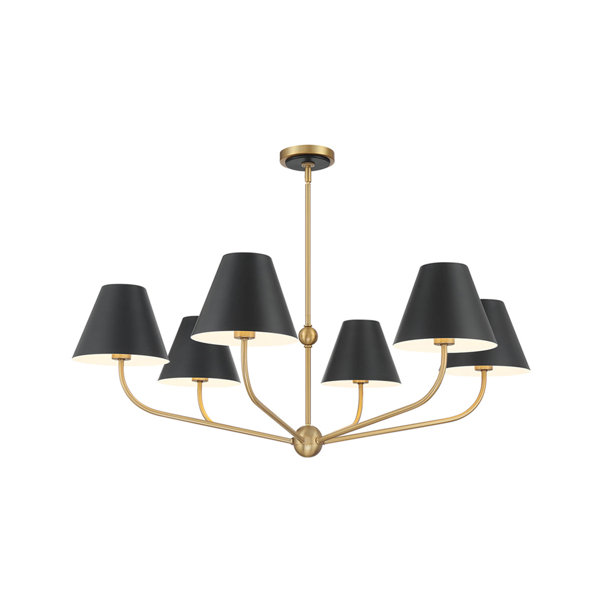 Xavier Multi Light Chandelier in Matte Black (40-Inch).