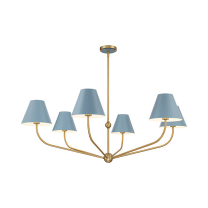Xavier Multi Light Chandelier in Blue (48-Inch).