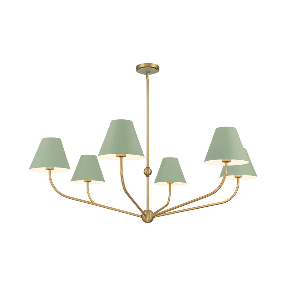 Xavier Multi Light Chandelier in Green (48-Inch).