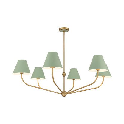 Xavier Multi Light Chandelier in Green (48-Inch).