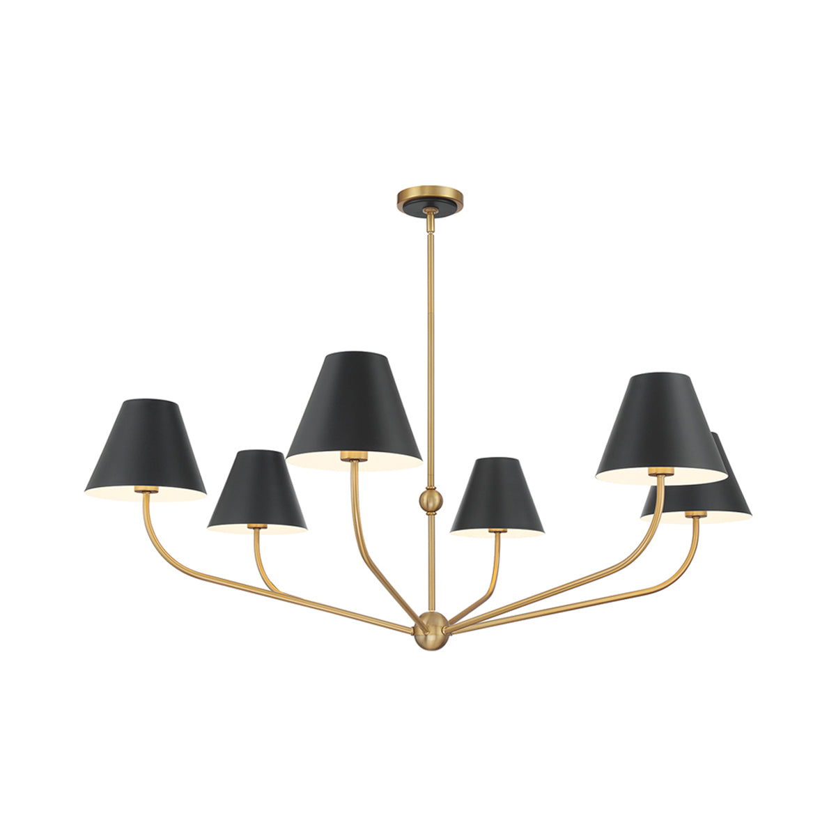 Xavier Multi Light Chandelier in Matte Black (48-Inch).