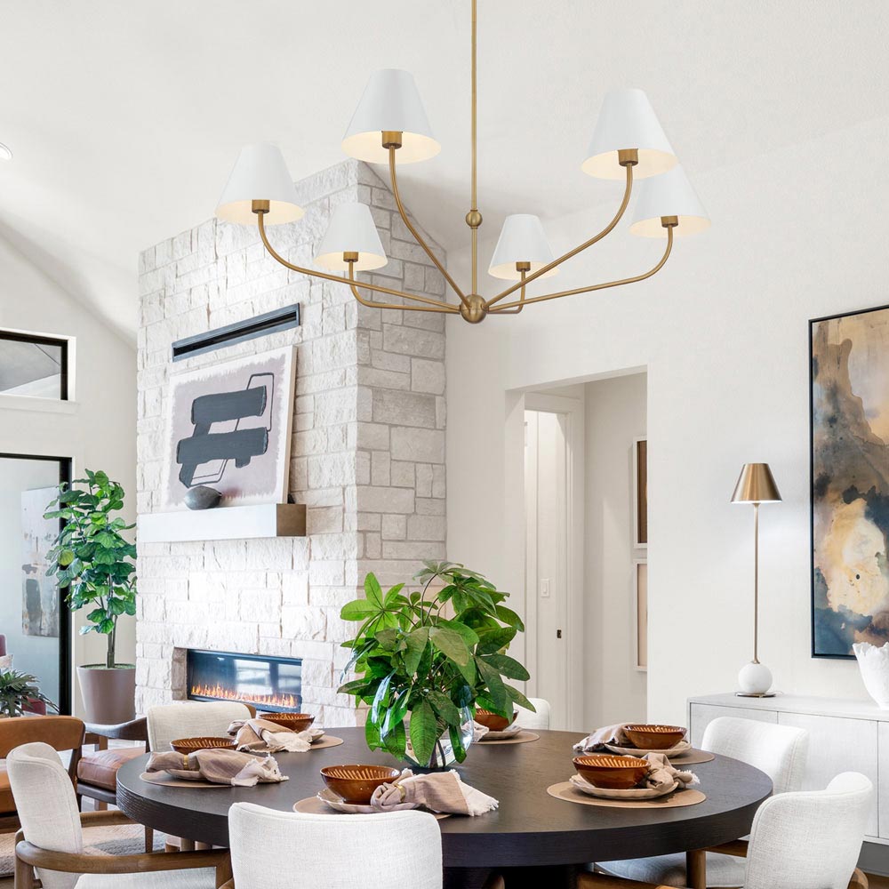 Xavier Multi Light Chandelier in dining room.