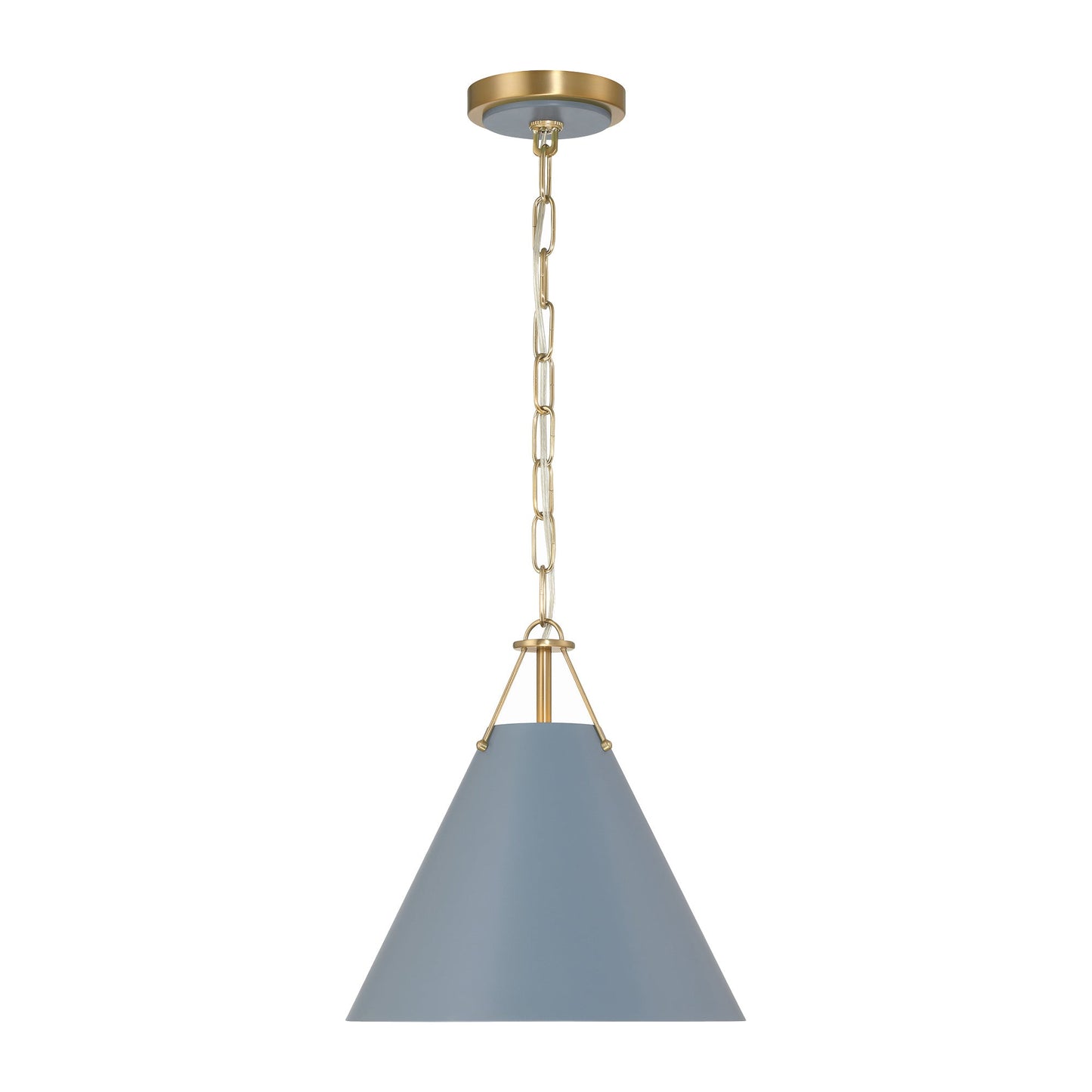 Xavier Pendant Light in Vibrant Gold/Blue (12-Inch).