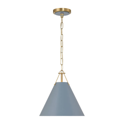 Xavier Pendant Light in Vibrant Gold/Blue (12-Inch).