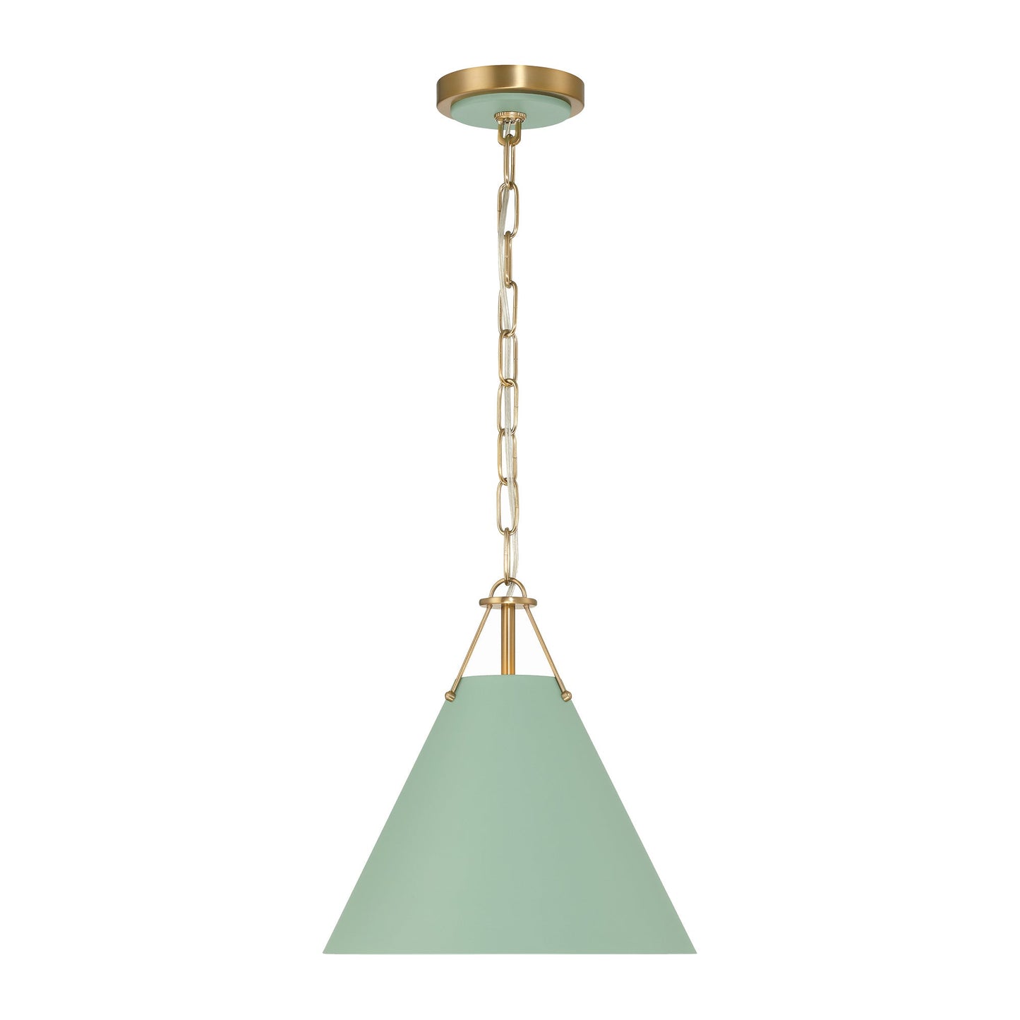 Xavier Pendant Light in Vibrant Gold/Green (12-Inch).