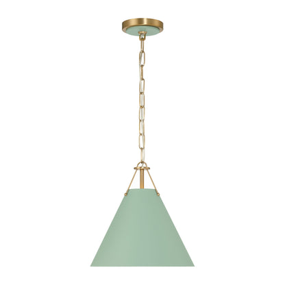 Xavier Pendant Light in Vibrant Gold/Green (12-Inch).
