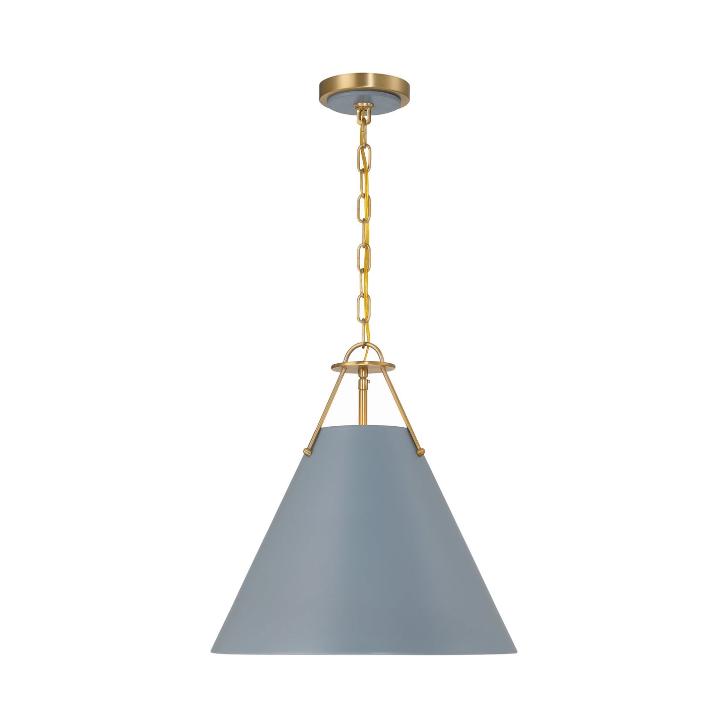 Xavier Pendant Light in Vibrant Gold/Blue (16-Inch).