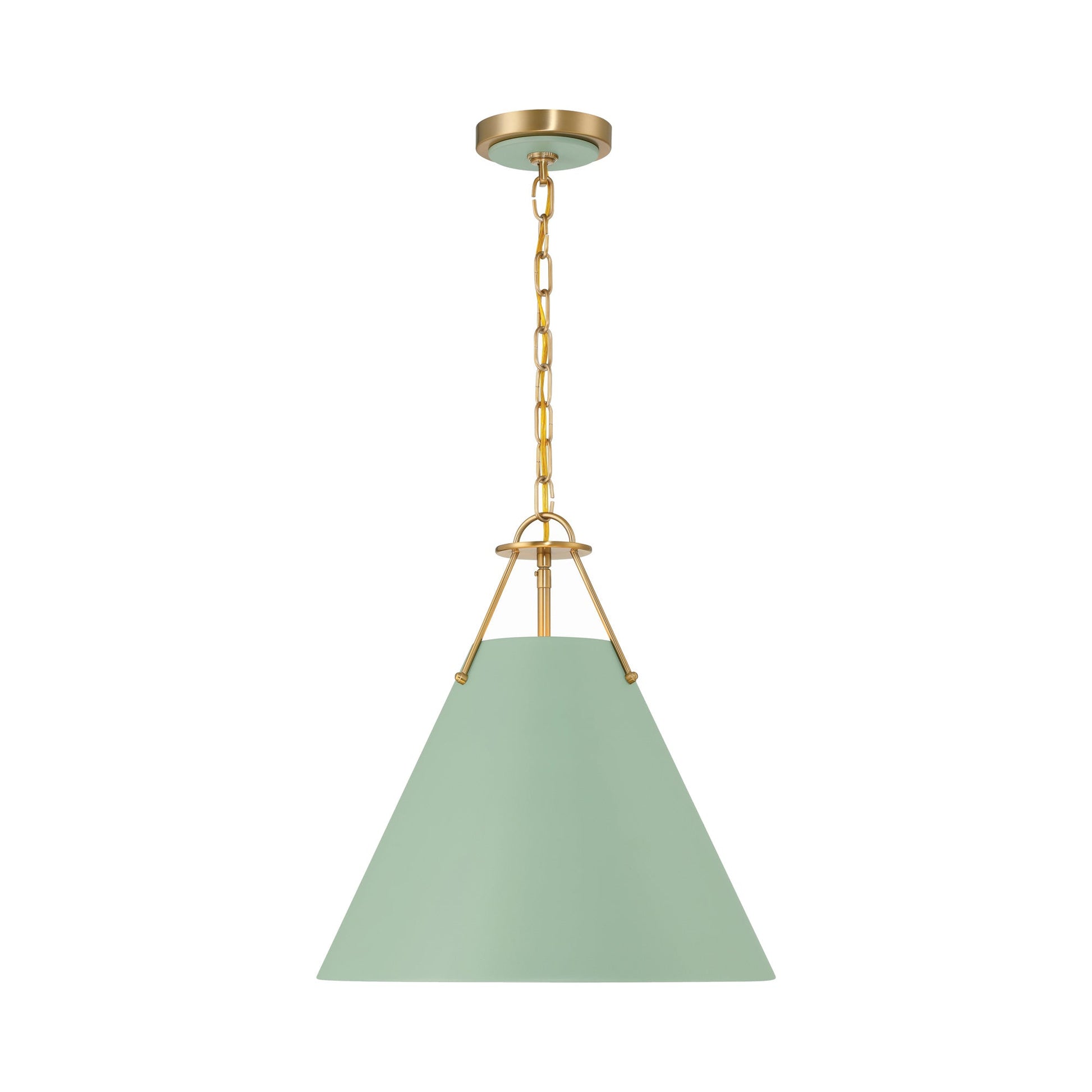 Xavier Pendant Light in Vibrant Gold/Green (16-Inch).