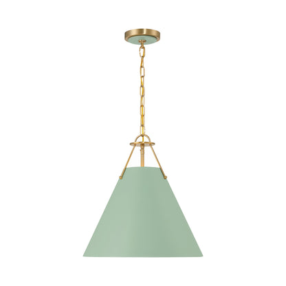Xavier Pendant Light in Vibrant Gold/Green (16-Inch).