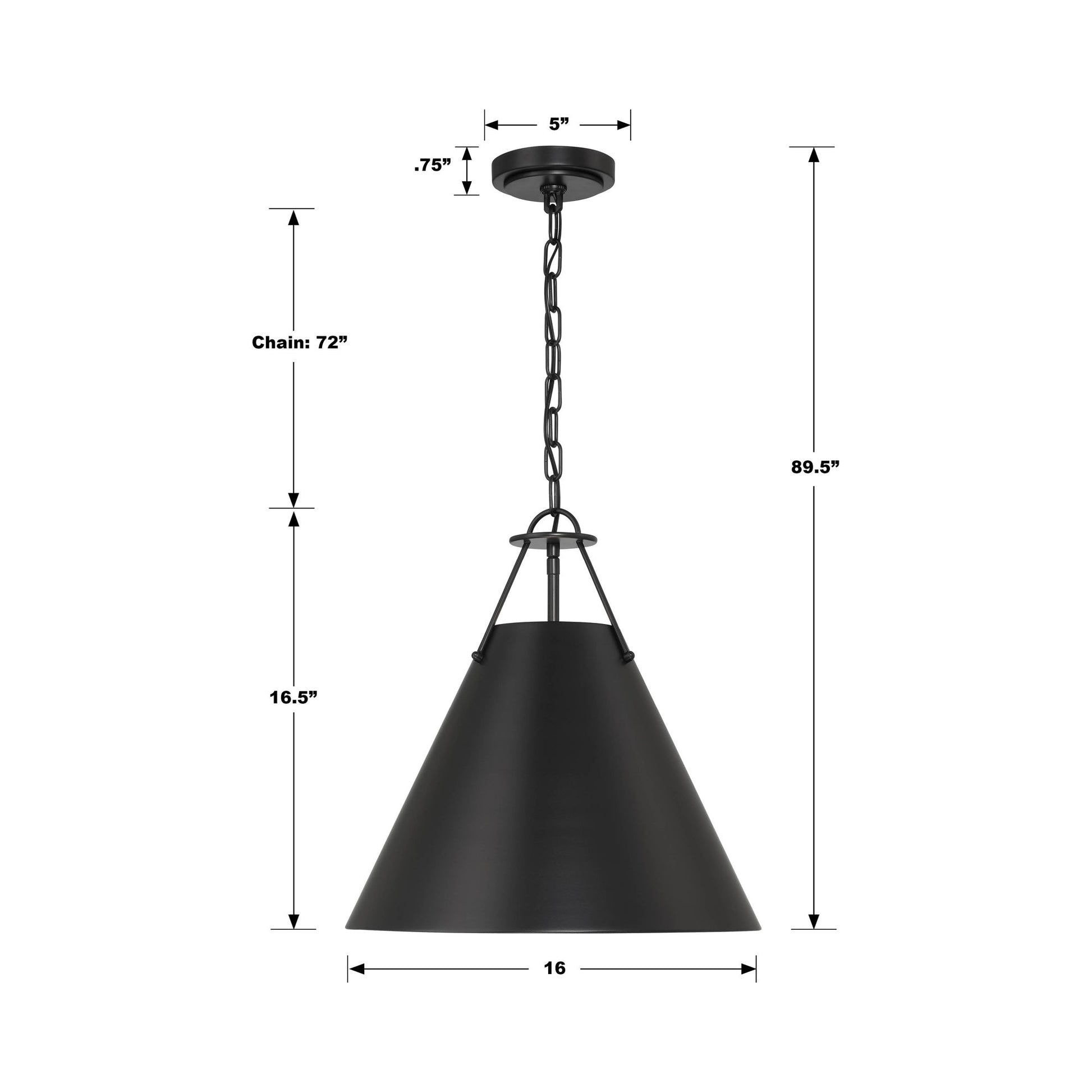 Xavier Pendant Light - line drawing.