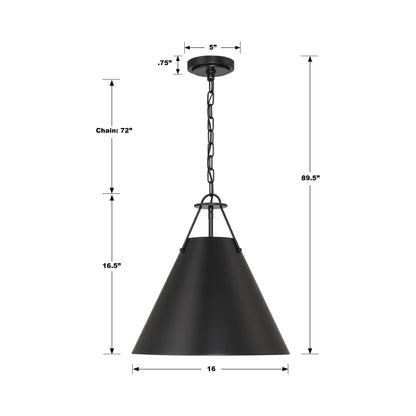 Xavier Pendant Light - line drawing.