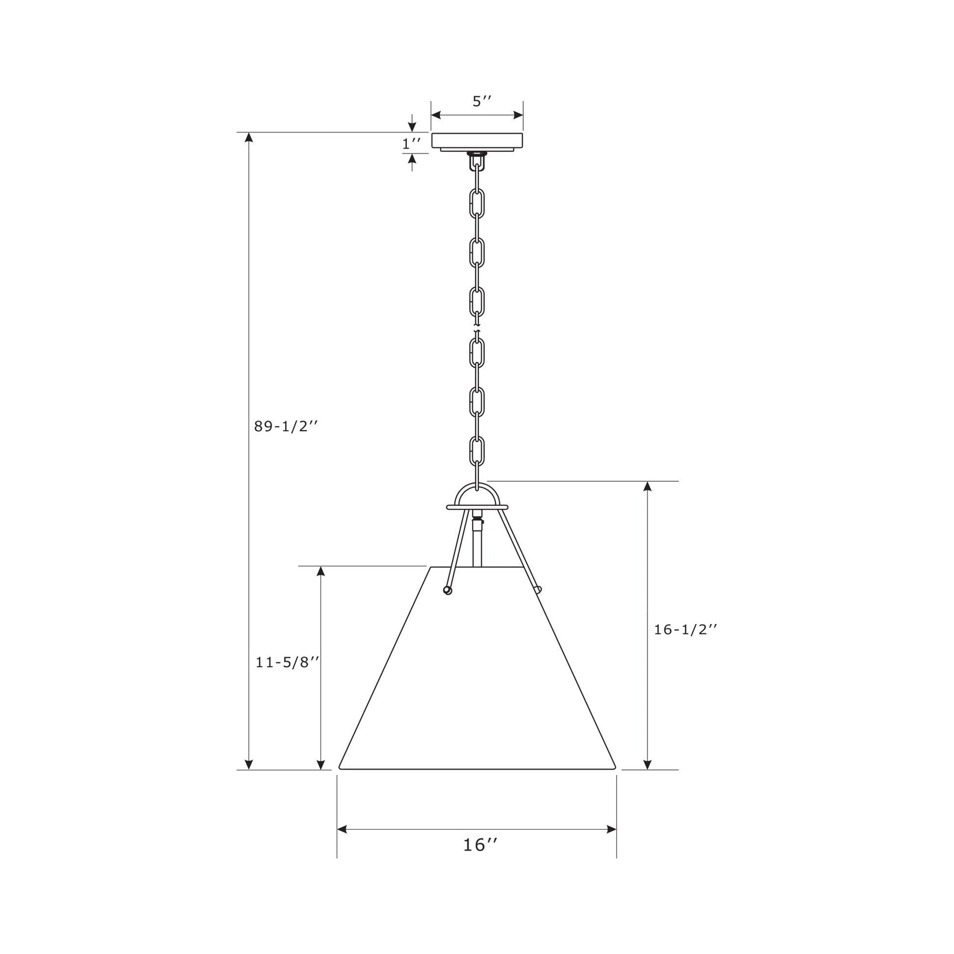 Xavier Pendant Light - line drawing.