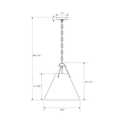 Xavier Pendant Light - line drawing.