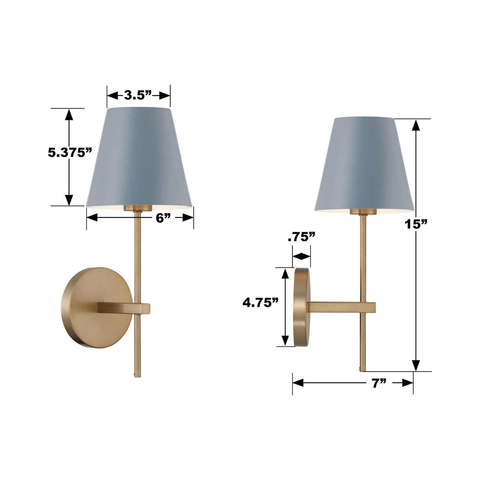 Xavier Wall Light - line drawing.