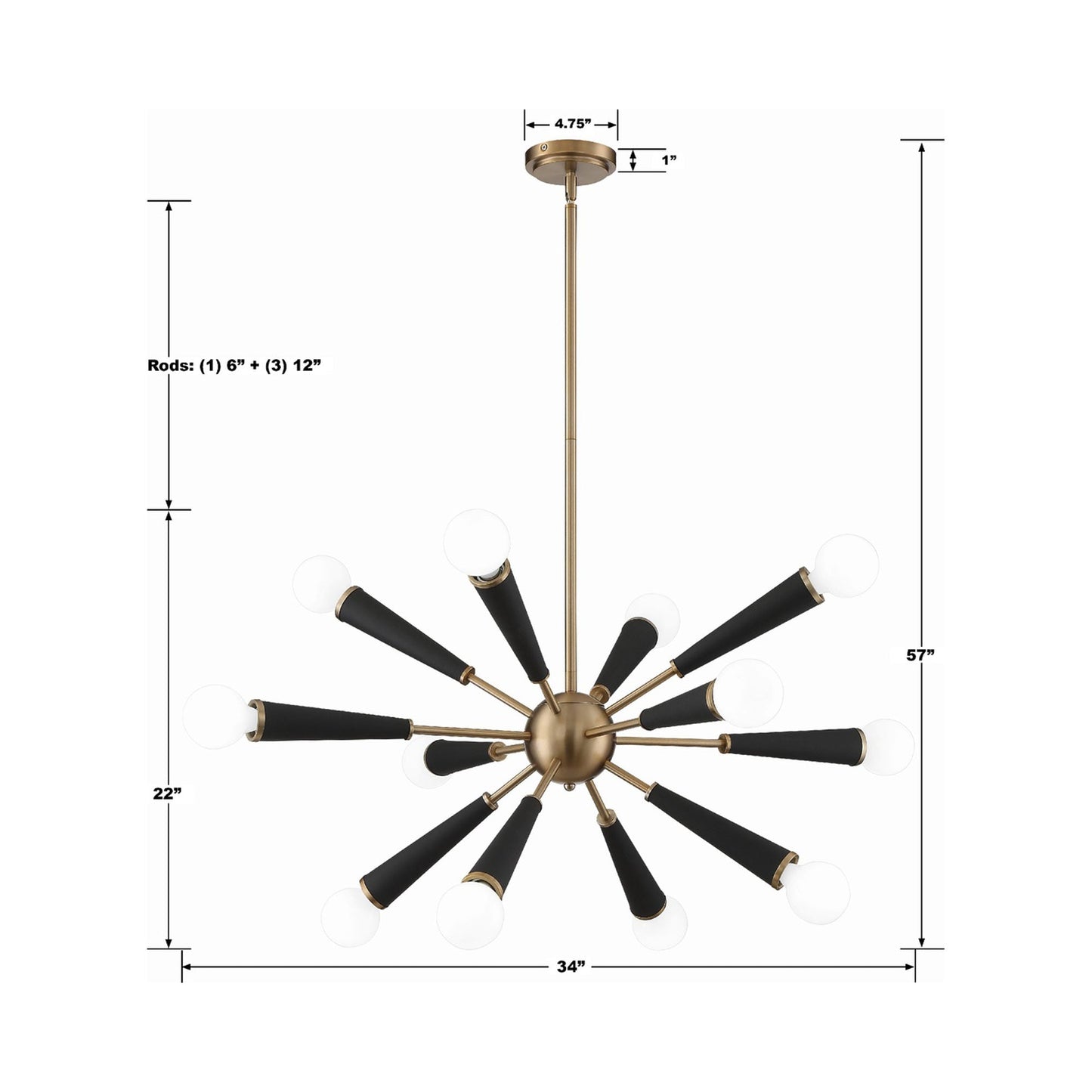 Zodiac Chandelier - line drawing.