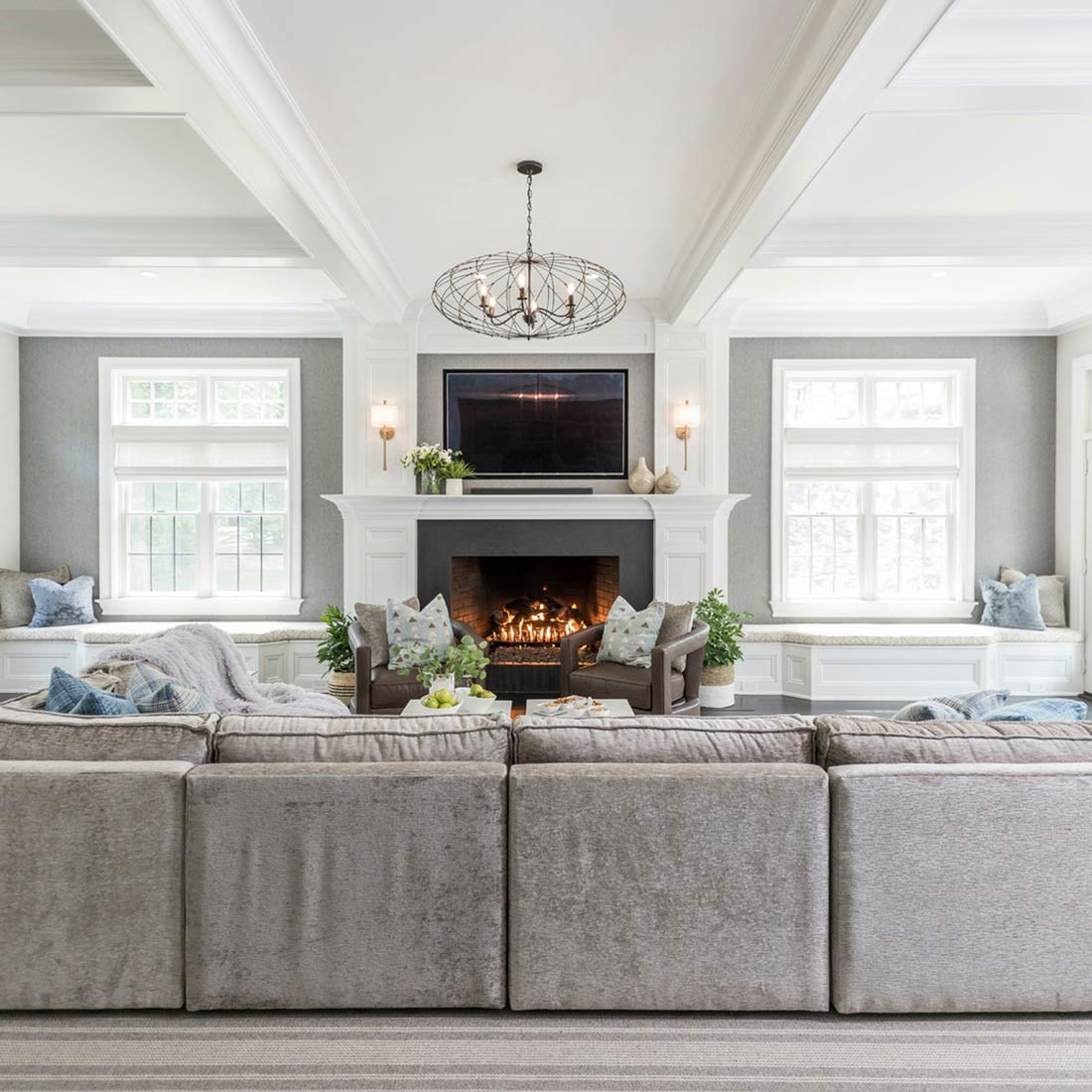 Zucca Chandelier in living room.