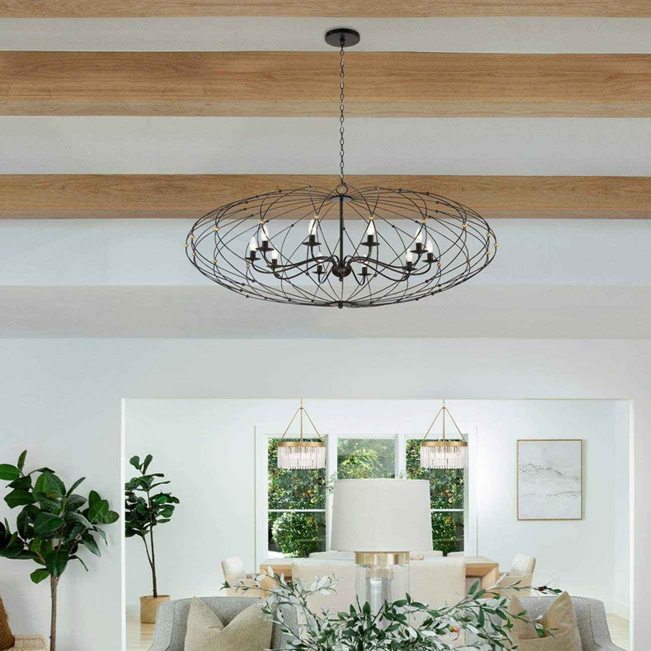 Zucca Chandelier in living room.