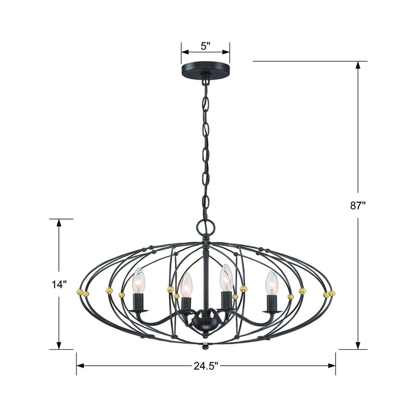 Zucca Chandelier - line drawing.