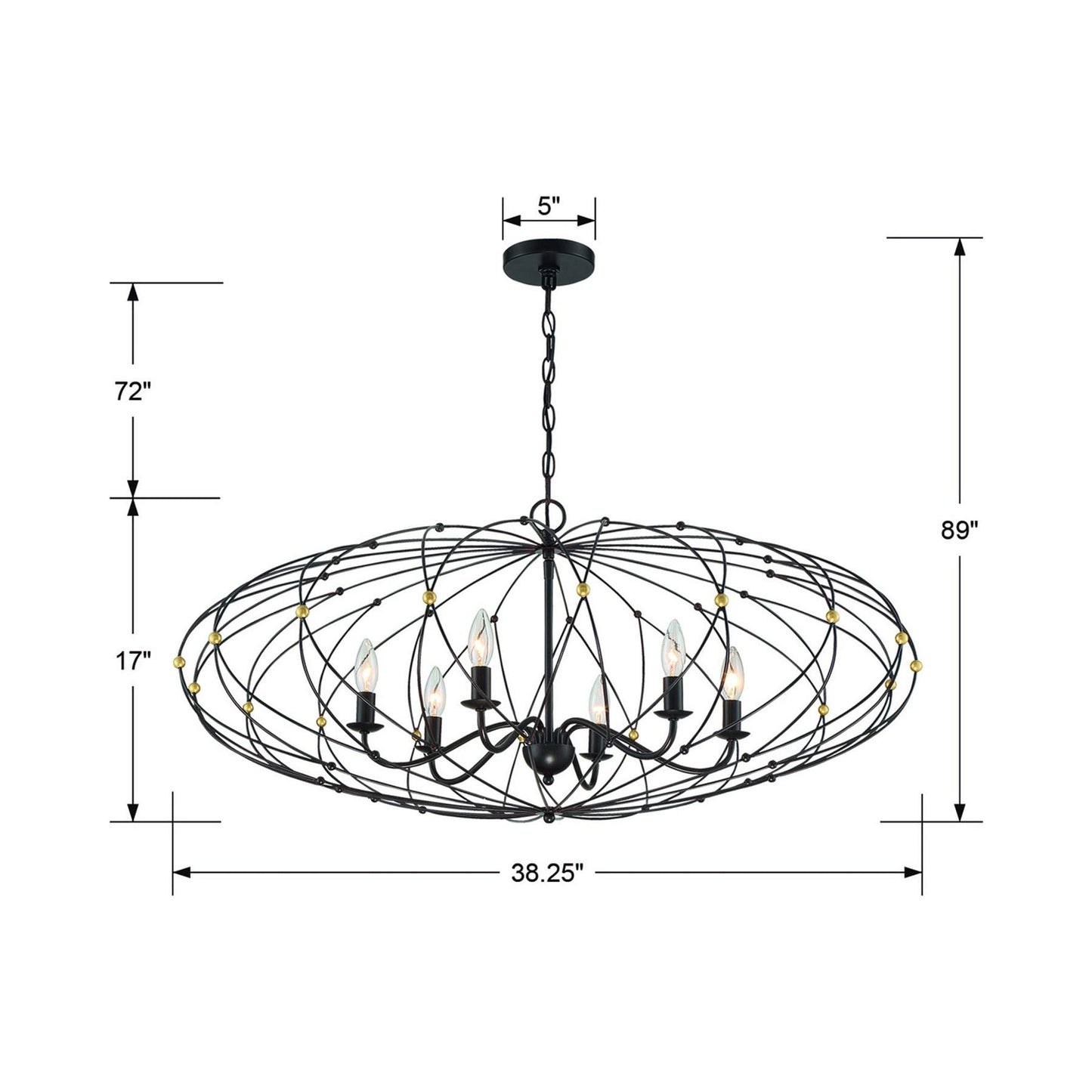 Zucca Chandelier - line drawing.