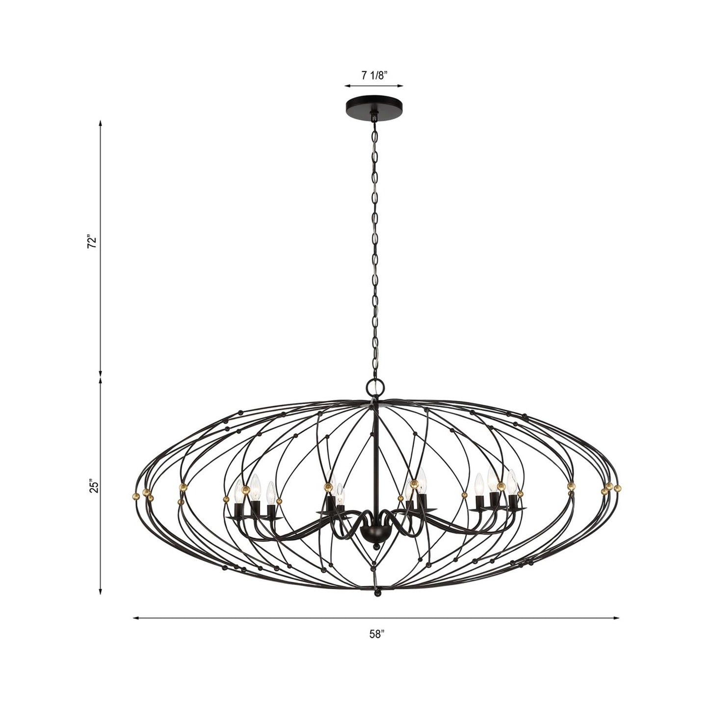 Zucca Chandelier - line drawing.