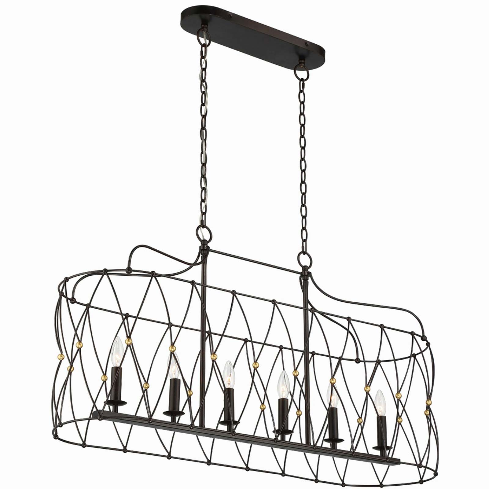 Zucca Linear Chandelier in Detail.