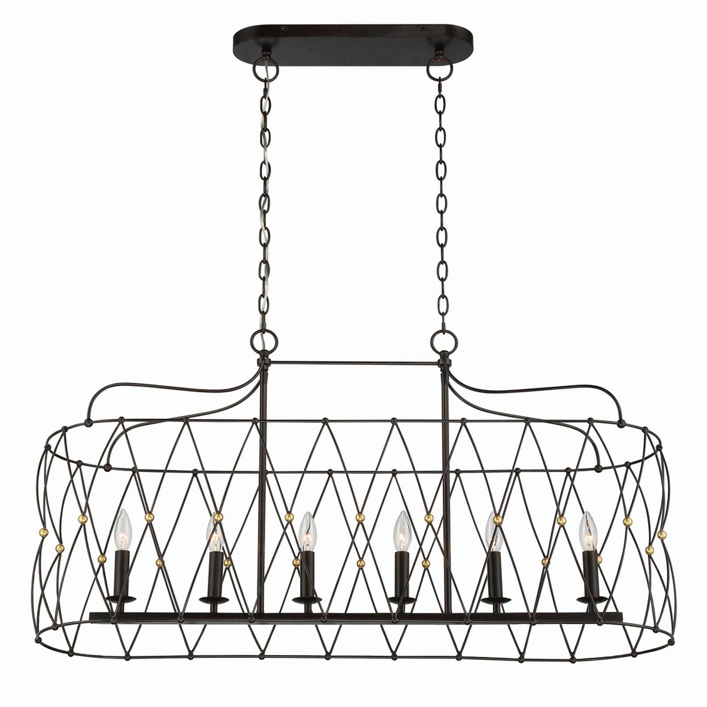 Zucca Linear Chandelier in Detail.