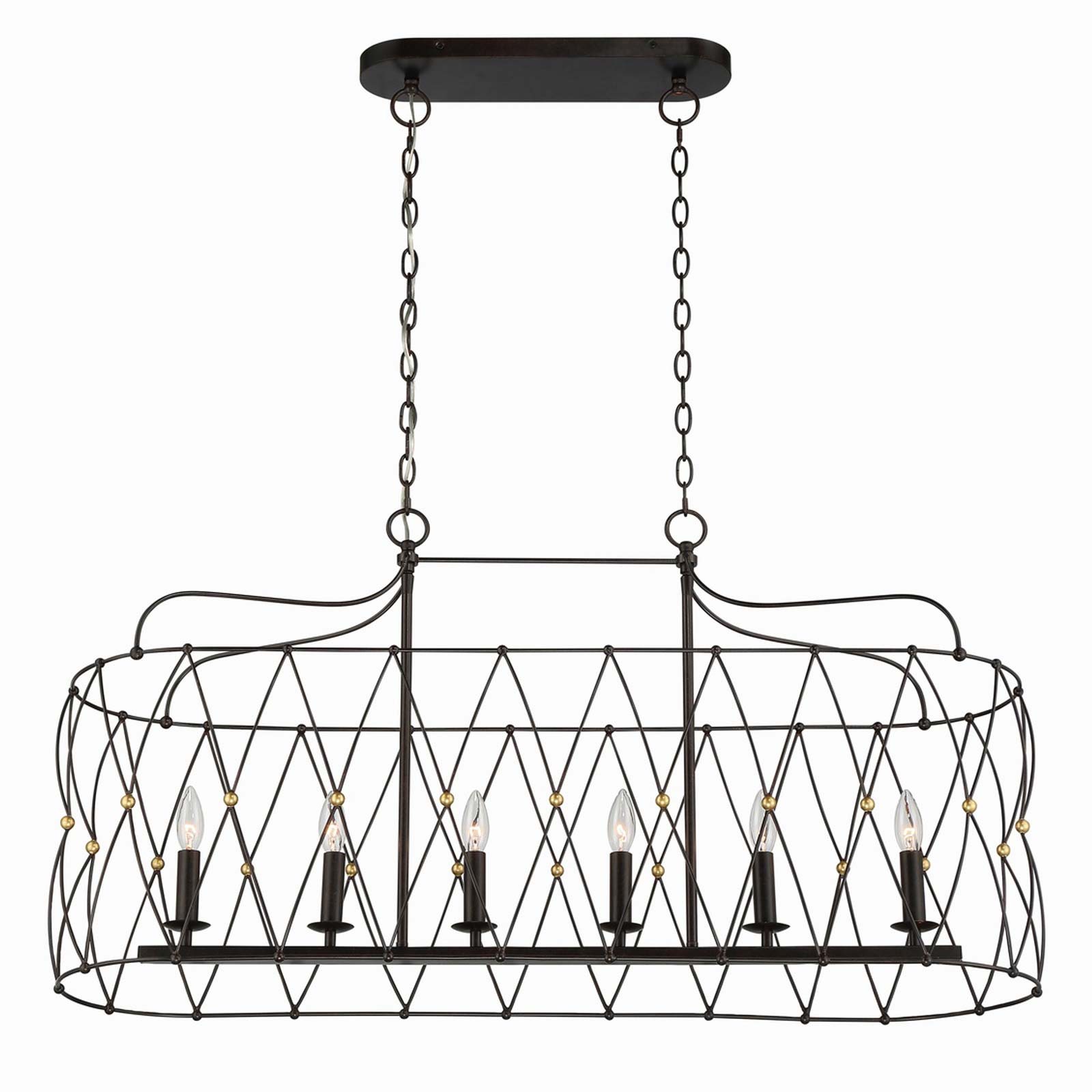 Zucca Linear Chandelier in Detail.