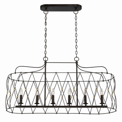 Zucca Linear Chandelier in Detail.