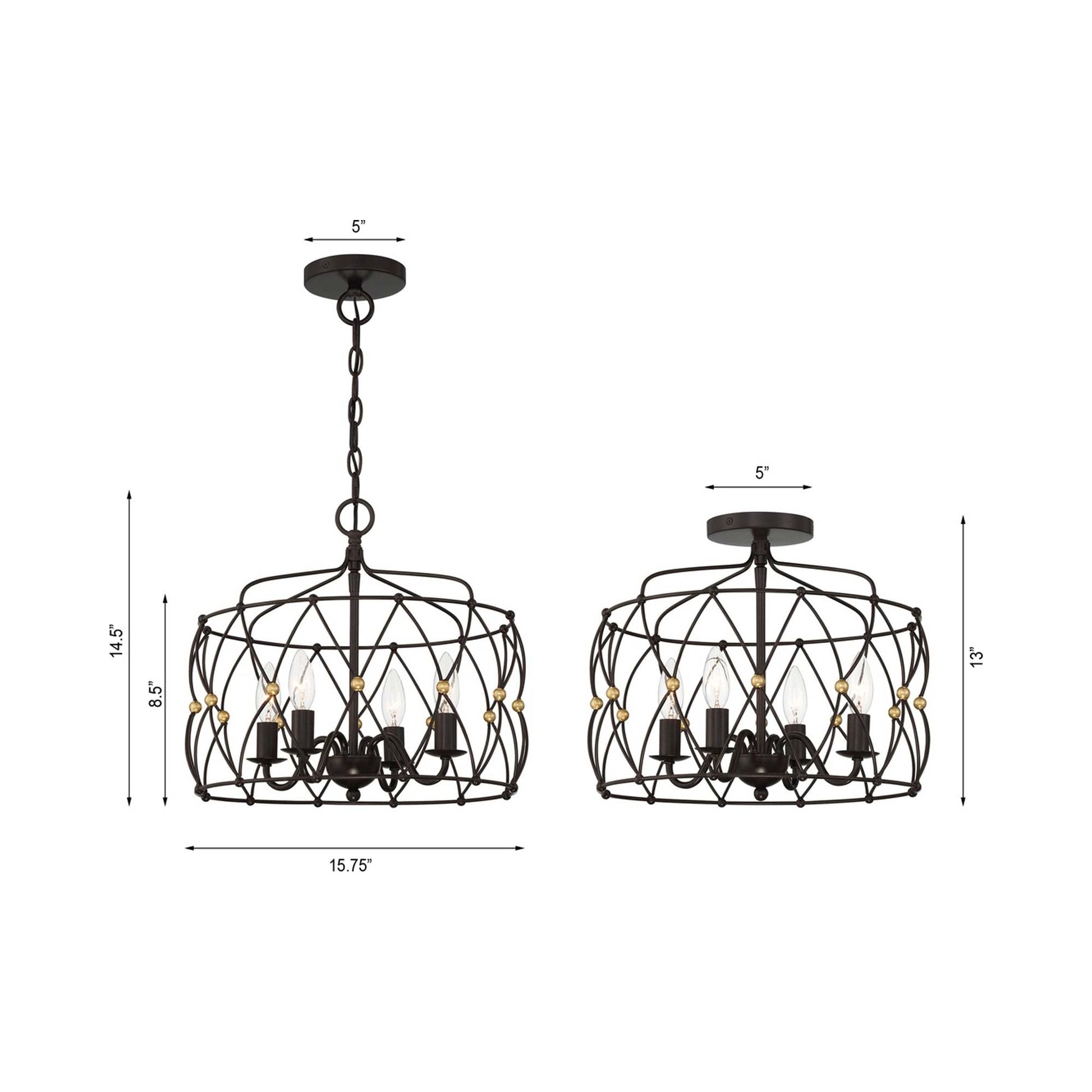 Zucca Pendant Light - line drawing.