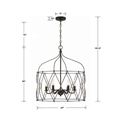 Zucca Pendant Light - line drawing.