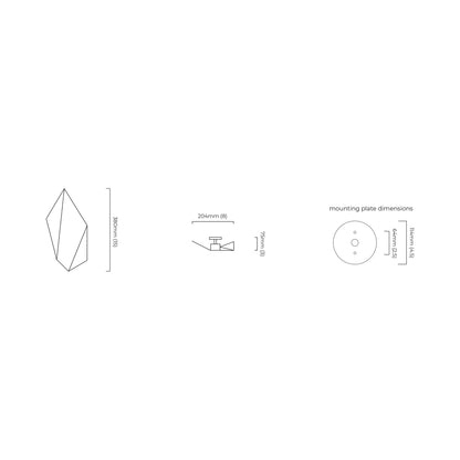 Abstract Wall Light - line drawing.