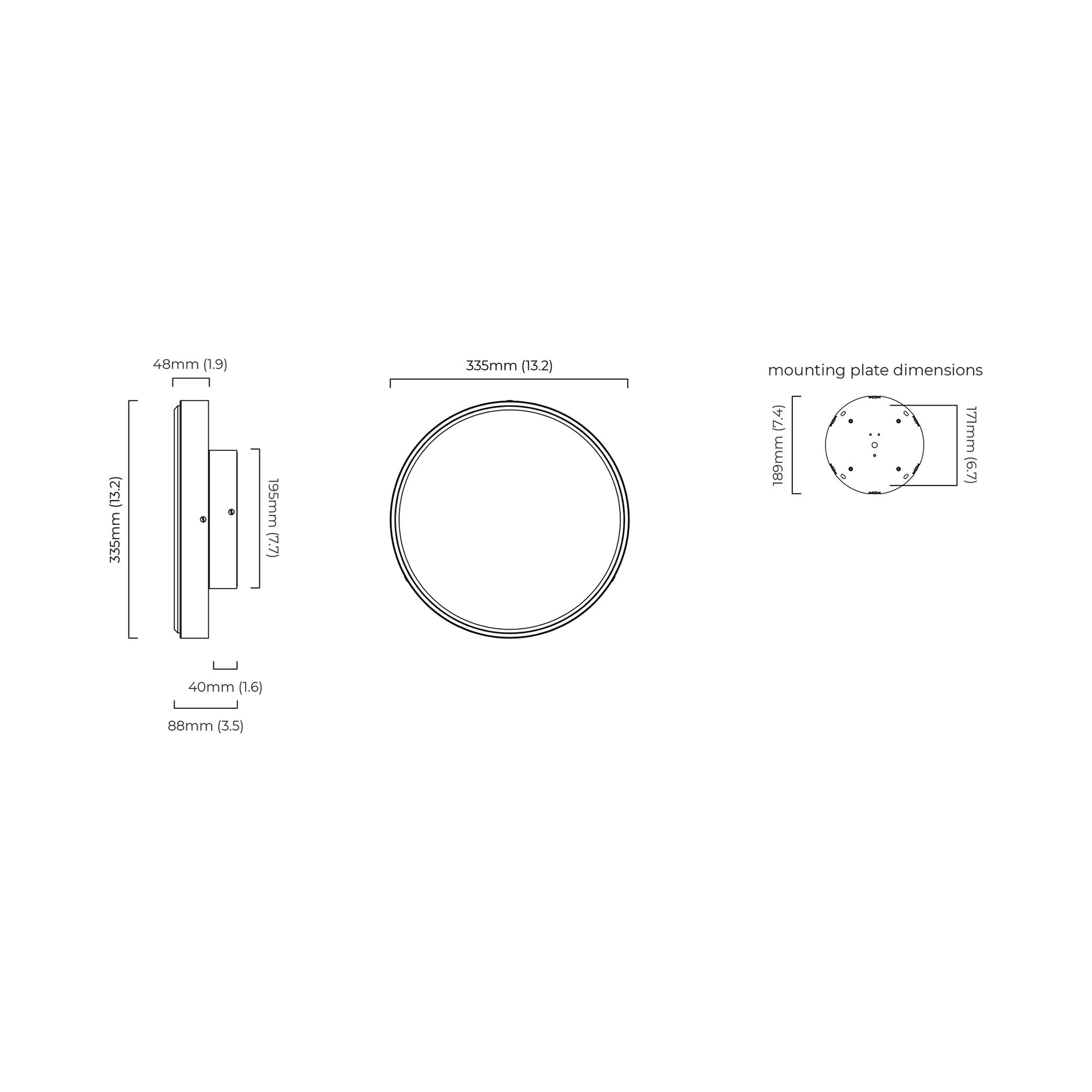 Anvers LED Ceiling / Wall Flush Mount Ceiling Light - line drawing.