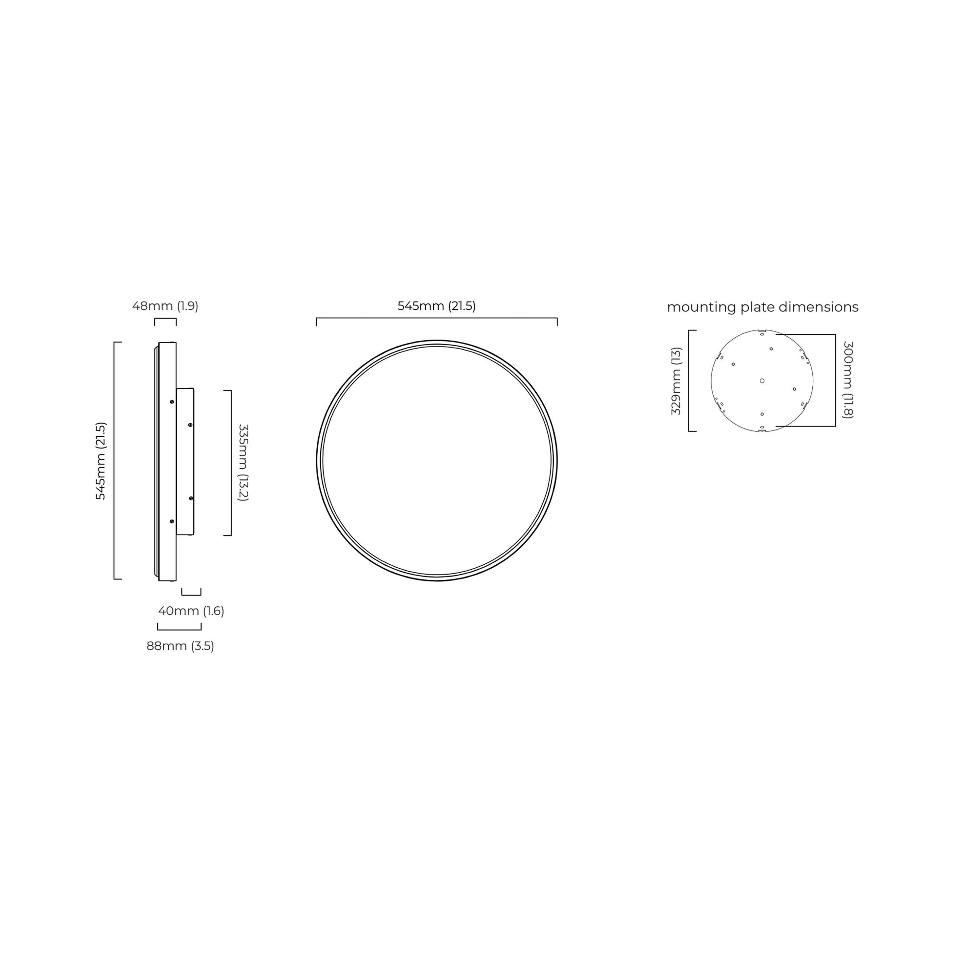 Anvers LED Ceiling / Wall Flush Mount Ceiling Light - line drawing.