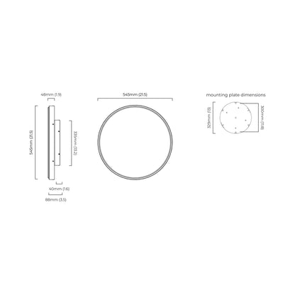 Anvers LED Ceiling / Wall Flush Mount Ceiling Light - line drawing.