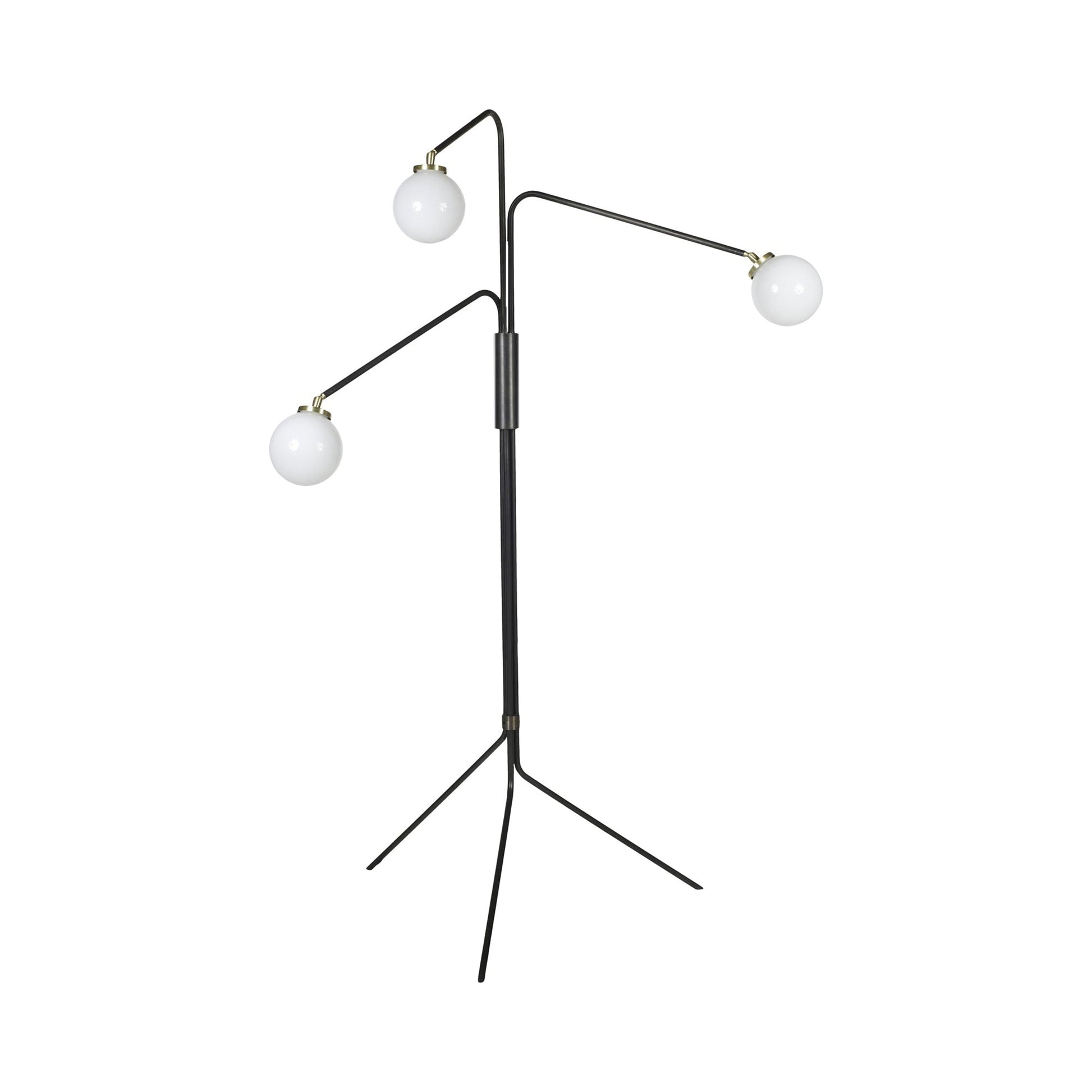 Array Opal Floor Lamp in Bronze/Satin Nickel.