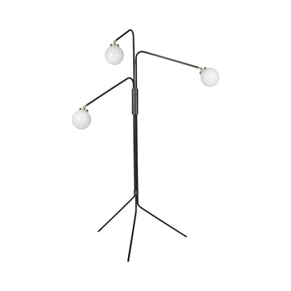 Array Opal Floor Lamp in Bronze/Satin Nickel.