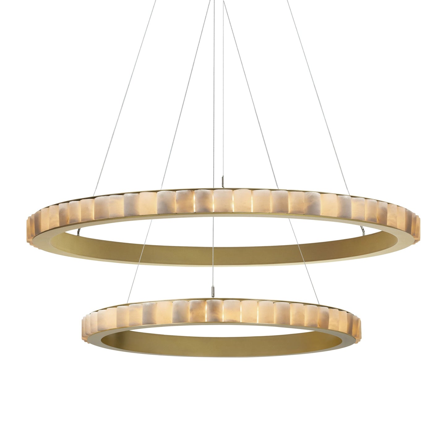 Avalon Halo LED Chandelier in Satin Brass (51.2-Inch).
