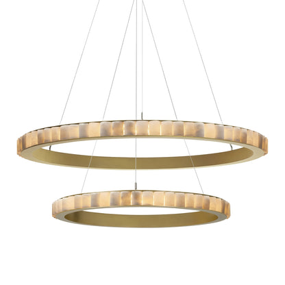 Avalon Halo LED Chandelier in Satin Brass (51.2-Inch).
